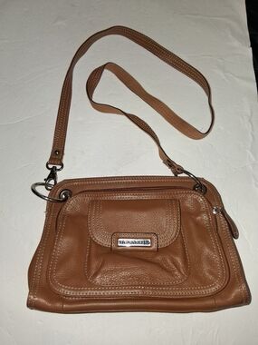 Tignanello Tan Pebbled Leather Crossbody Bag